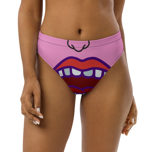 "Sweet Rose 'N Clover" Recycled high-waisted bikini bottom
