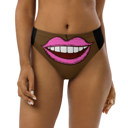 "Hiii Bottoms" Recycled high-waisted bikini bottom