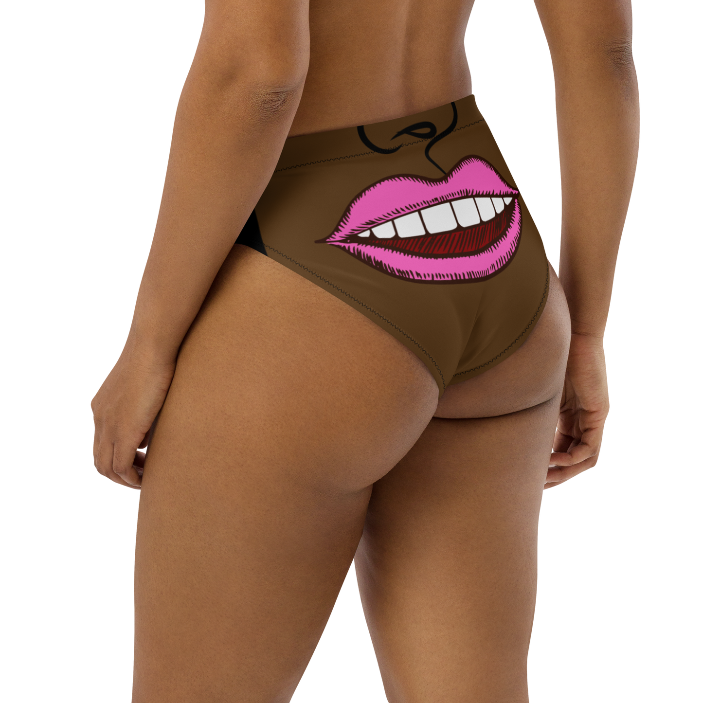 "Hiii Bottoms" Recycled high-waisted bikini bottom