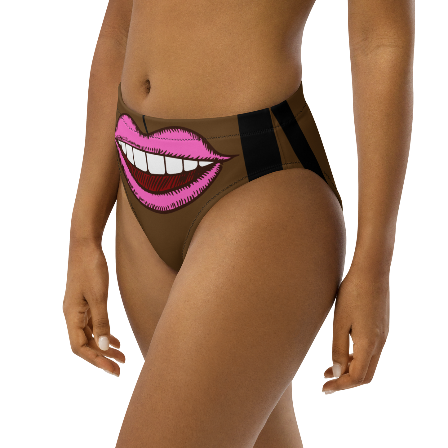 "Hiii Bottoms" Recycled high-waisted bikini bottom