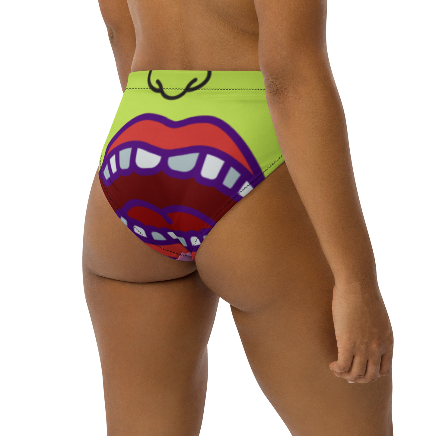 "Sweet Rose 'N Clover" Recycled high-waisted bikini bottom