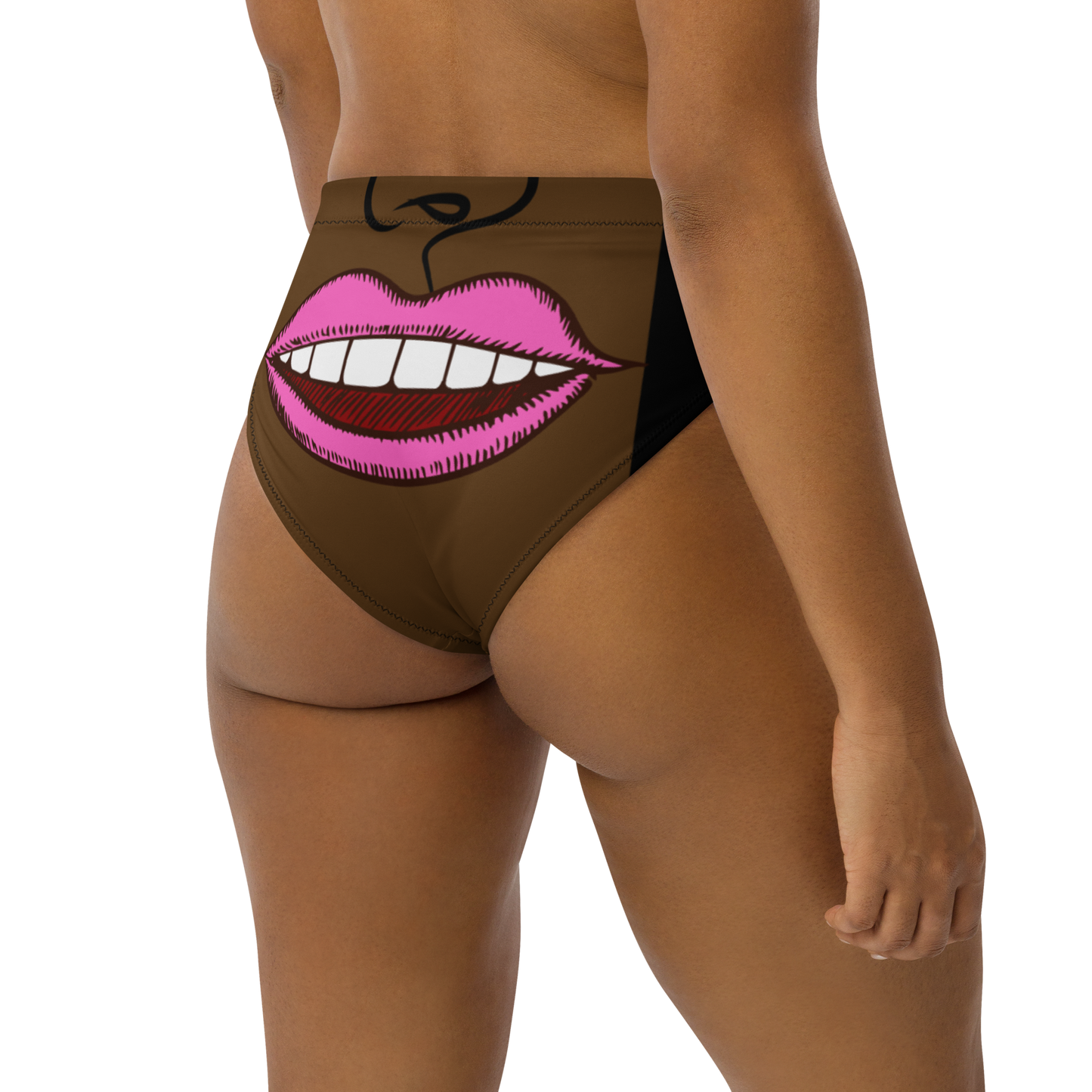 "Hiii Bottoms" Recycled high-waisted bikini bottom