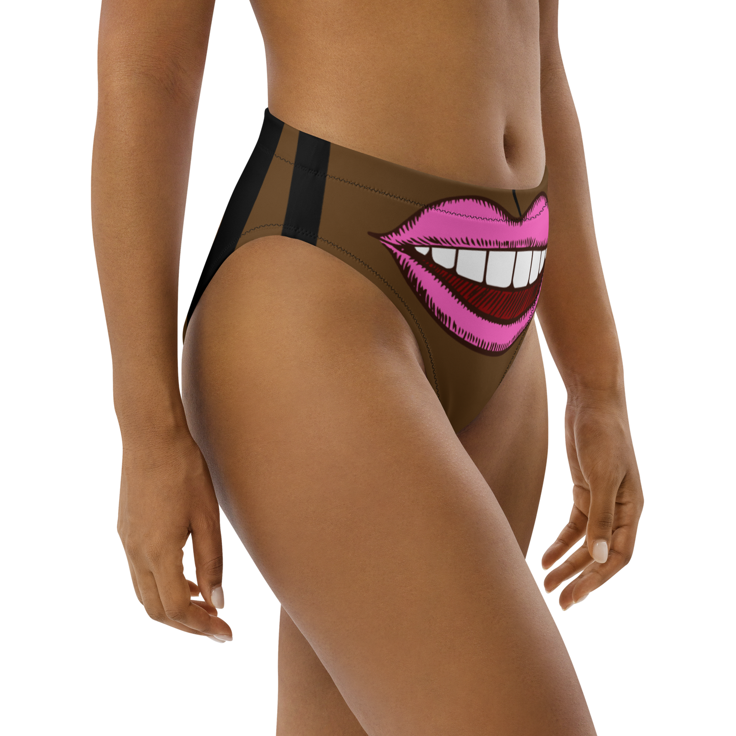 "Hiii Bottoms" Recycled high-waisted bikini bottom