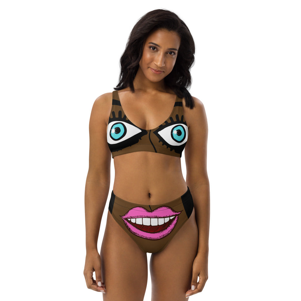 "What's Up?" Recycled high-waisted bikini