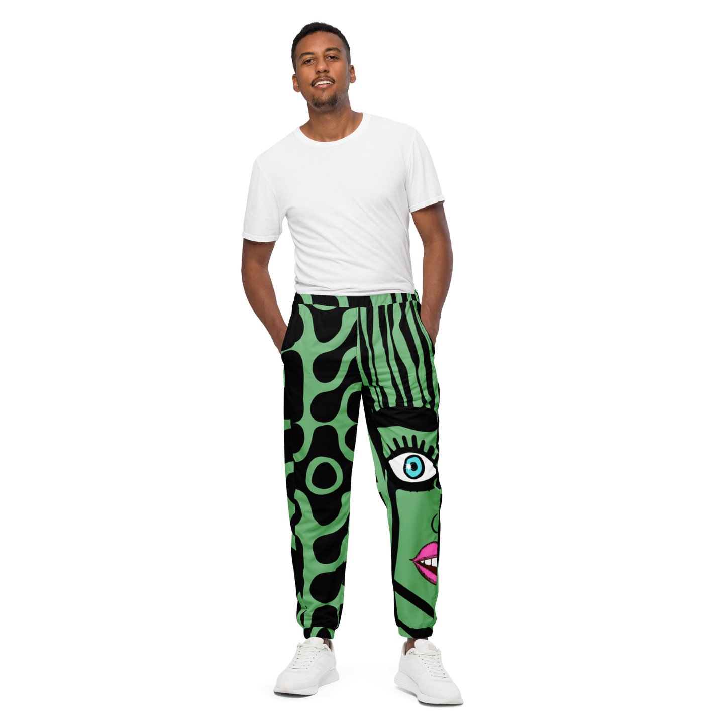 "Eye See You" Track pants (Bay Leaf)