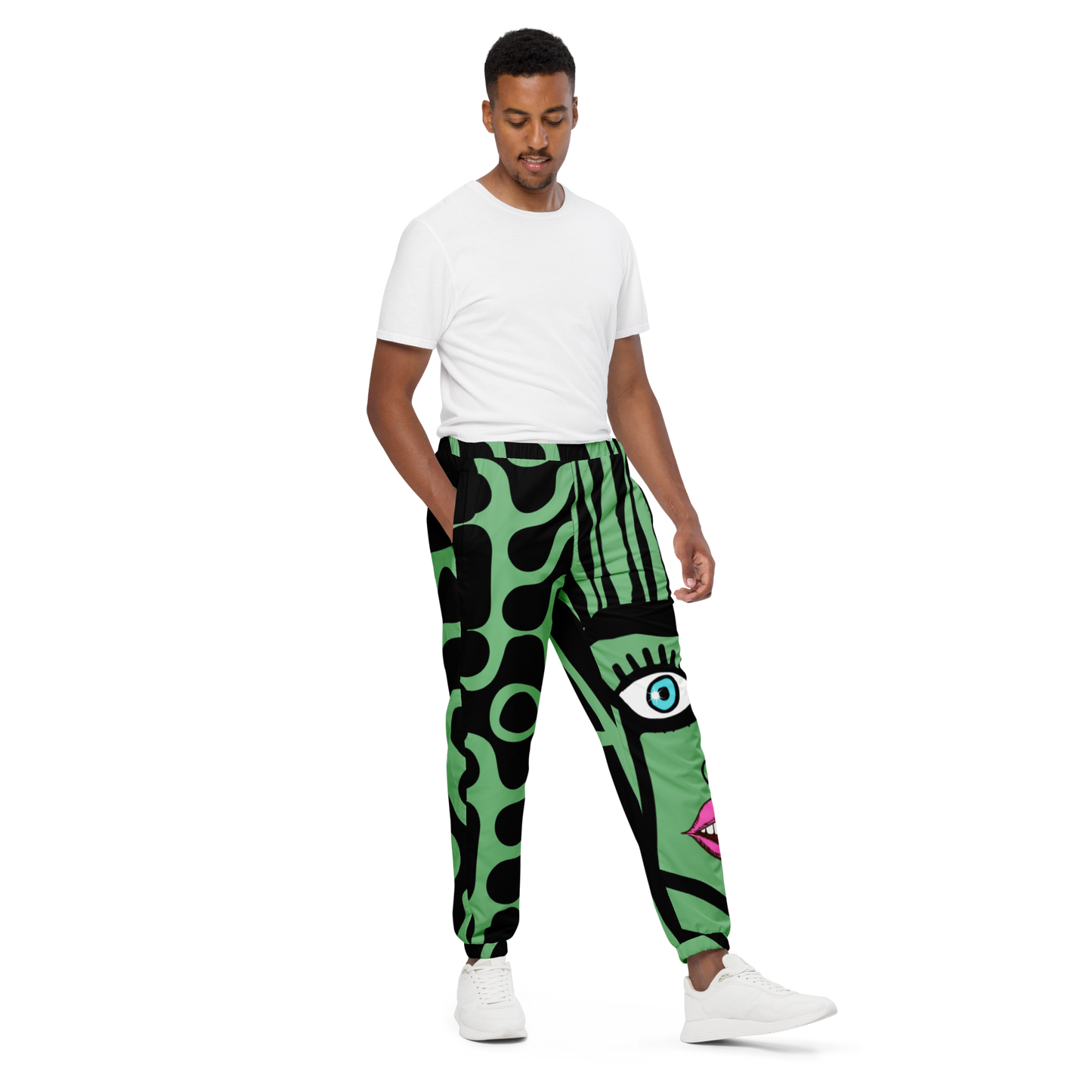 "Eye See You" Track pants (Bay Leaf)